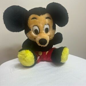 Vintage 1970s Mickey Mouse Plush – 10” Stuffed Toy ✨ Made in Korea